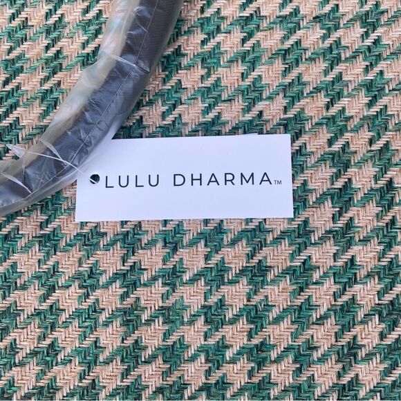 New Lulu Dharma Weekender Travel Crossbody Bag Green/Brown Houndstooth NWT - Picture 6 of 9